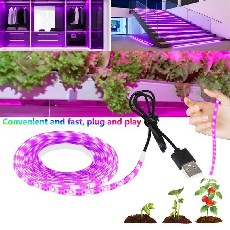 DC 5V USB Led Plant Grow Lights1m 2m 3m Full Spectrum Phyto Lamp Strip for Plants Hydroponics Greenhouse Growing System C250919