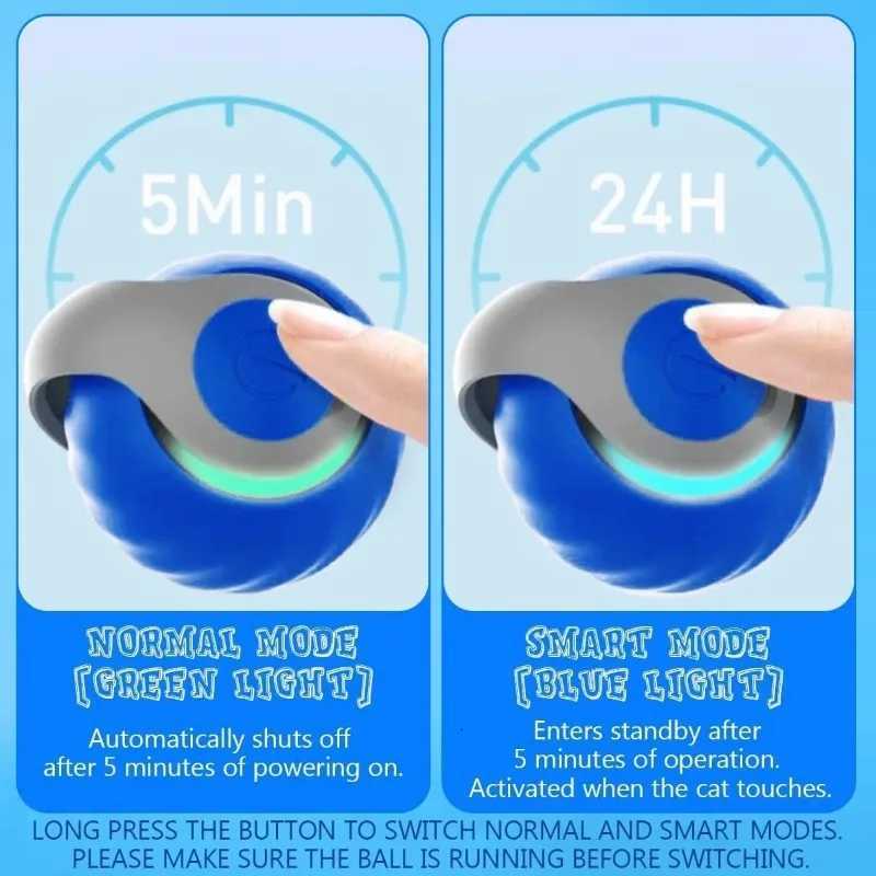 Automatic Rolling Ball Cat Interactive Ball Toy Faux Tail Smart Pet Electric Toy Dog Cat Training Imitate Mouse for Pet Play X250918