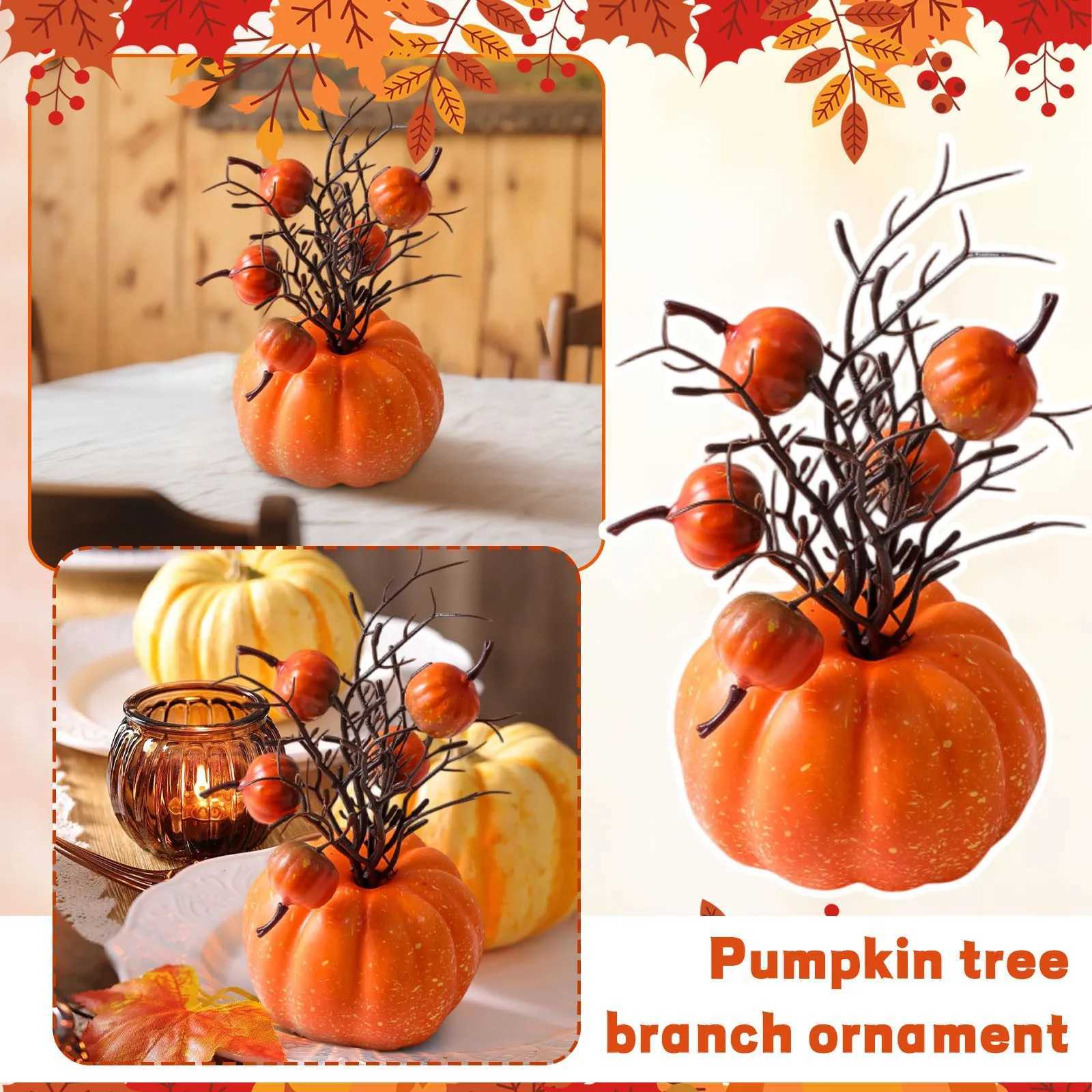 Halloween Decorations Pumpkin Ornaments Artificial Pumpkin Maple Leavesautumn Party Harvest Festival Autumn Home Dcor Props C250919