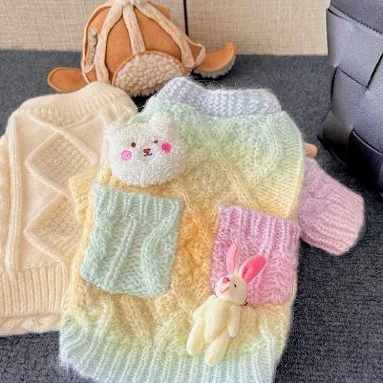 2025 New Arrival Cute Colorful Patterned Sweater for Small Pet Dogs Warm Wear Fashionable Dog Clothes S25911