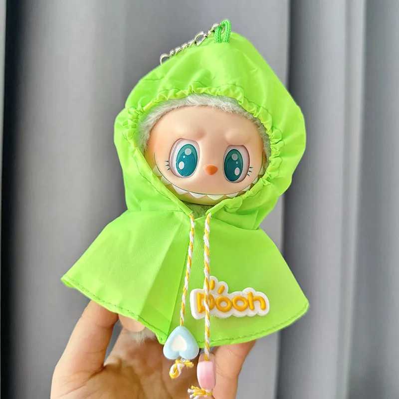 17cm Dolls Clothes The Monster Labubu Outfit Accessories Clothing DIY Kids Gift Cute Raincoat Yellow Green C250919