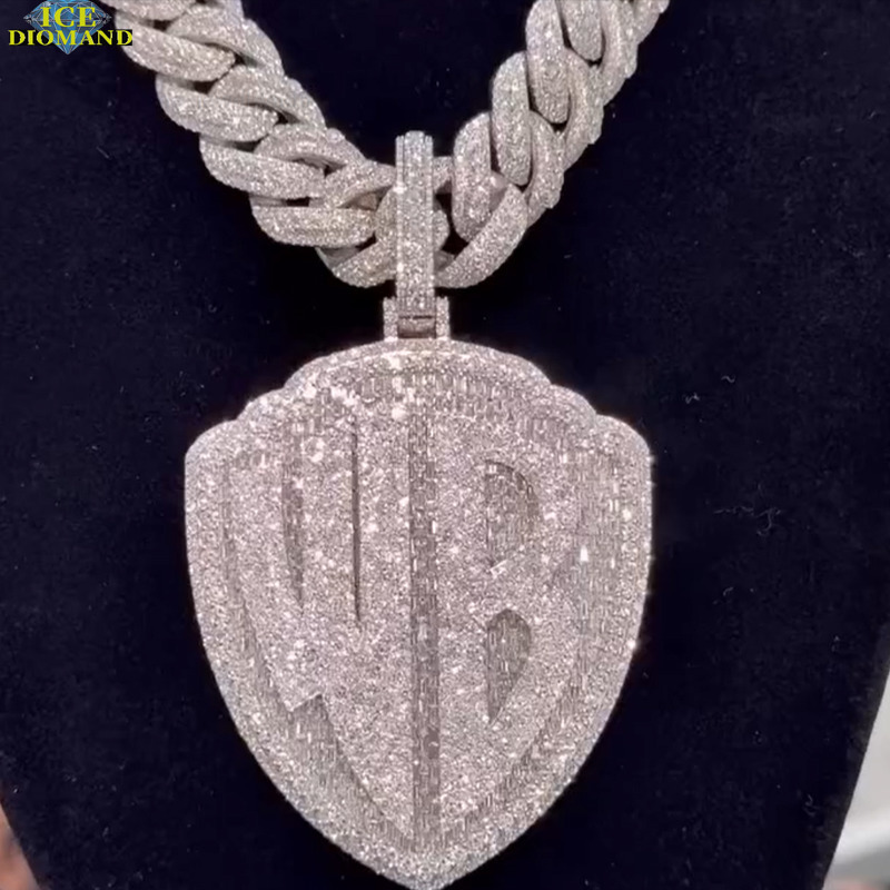 Mens Customized Trend 14K 18K Gold Plated 925 Silver Hip Hop Ice Chain with VVS Moissanite Pendant Passes Diamond Tester Jewelry Charm