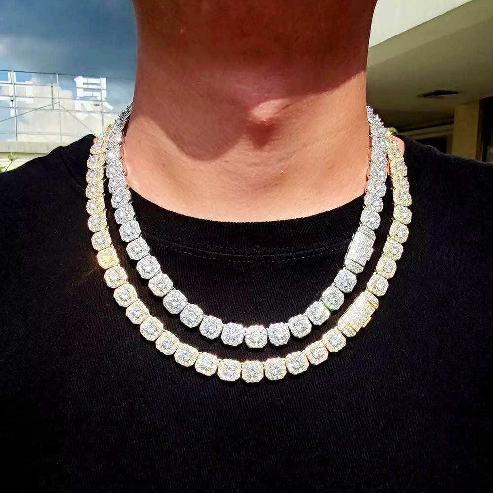Wholesale Hip Hop Jewelry White Gold Plated Cuban Link Chain Iced Out Cuban Chain Cuban Link Chain Necklace