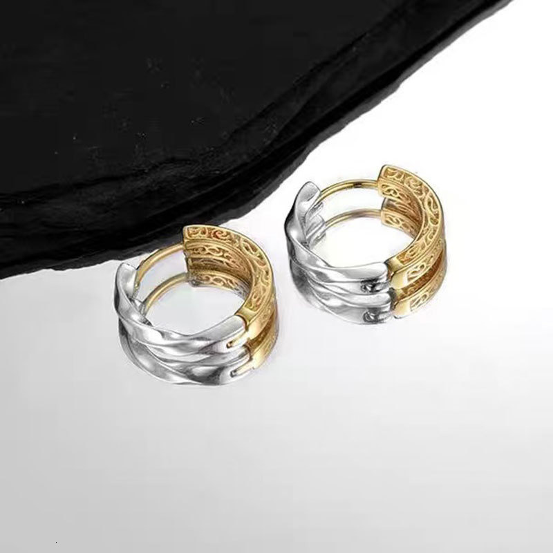 Tang Grass Pattern Earrings for Men, Dark Style, Men's Trendy, High End, Cold Style, Ear Buckles for Women, Couple Earrings, Earrings, Rascal and