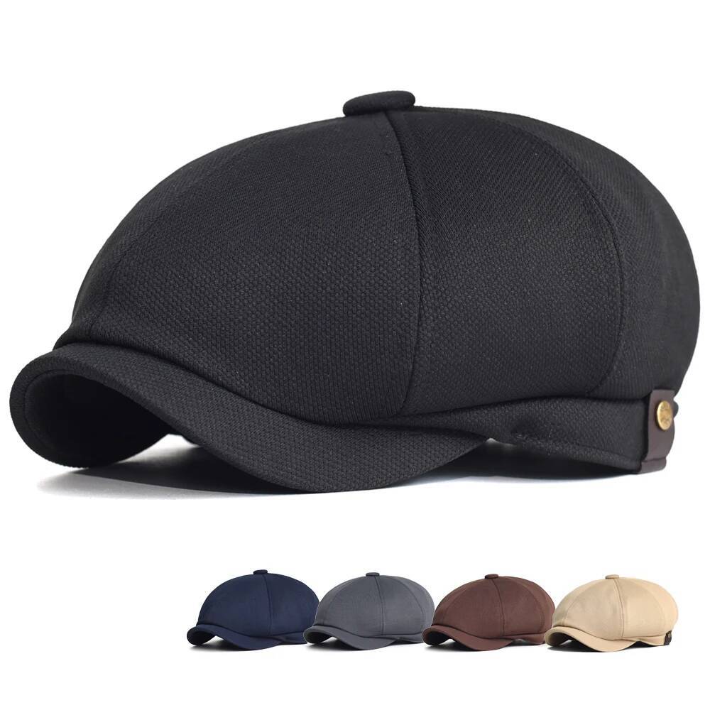 Spring Summer Casual Newsboy caps Breathable Outdoor Retro Beret Hats Octagonal Hat Fashion Solid Flat Caps ddmythur