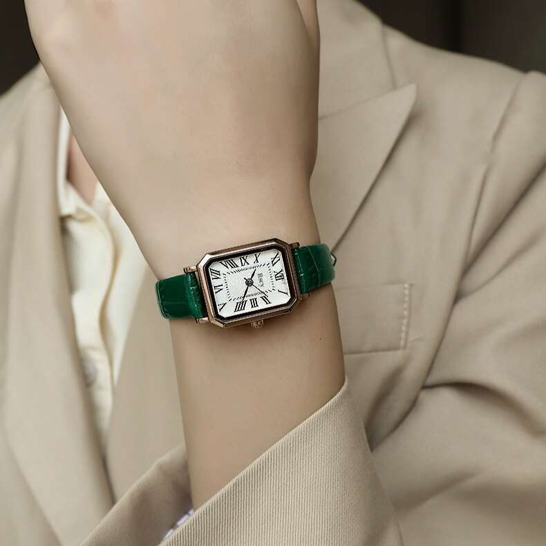 Rscy Dial Women's Niche High-end Genuine Leather Small Designer Square Wristwatch Light Luxury Temperament Quartz Watch