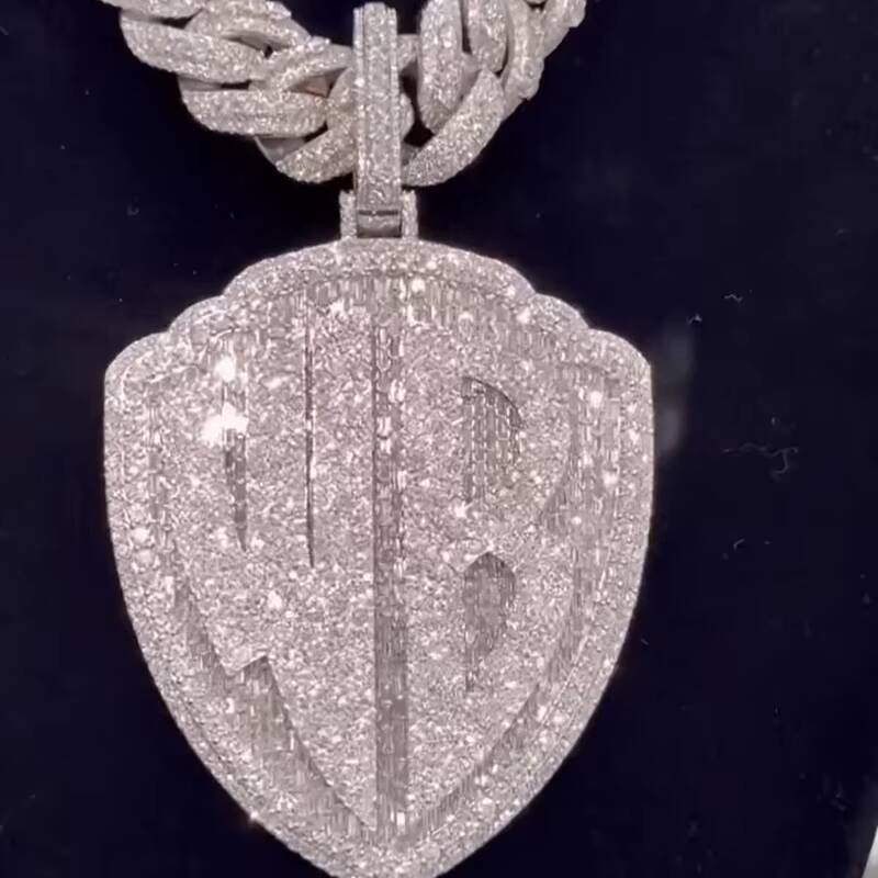 Mens Customized Trend 14K 18K Gold Plated 925 Silver Hip Hop Ice Chain with VVS Moissanite Pendant Passes Diamond Tester Jewelry Charm