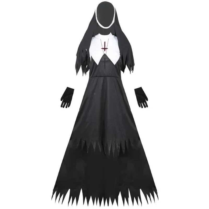 Halloween Cosplay Costumes Women Vampire Ghost Festival Outfits Fashion Costume Vintage Demon Cross Gothic Scary Nun Party L250918