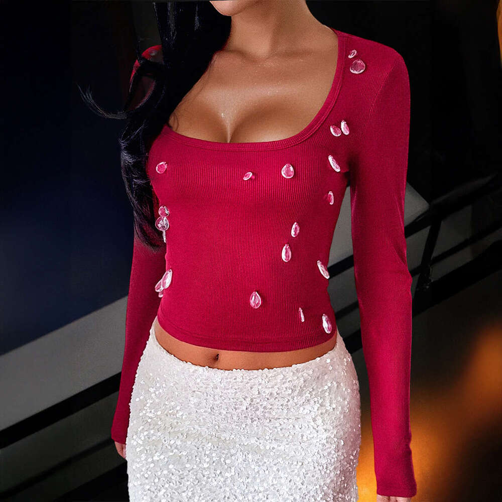 Y2K Hot Girl Style Solid Color Long Sleeve Tank Top T-Shirt Women's Fashion 2025 Autumn Winter