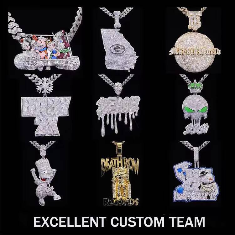 Crafting Made Solid 925 Sterling Silver Iced Out Moissanite Diamonds Custom Letter VVS Moissanite Pendant Jewelry