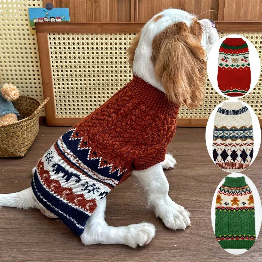 Pet Sweater for Dogs and Cats Acrylic Knit Fabric Pullover Fashion Dog Clothes Warm Dog Puppy Winter Wear Clothes Sweatshirt S25911