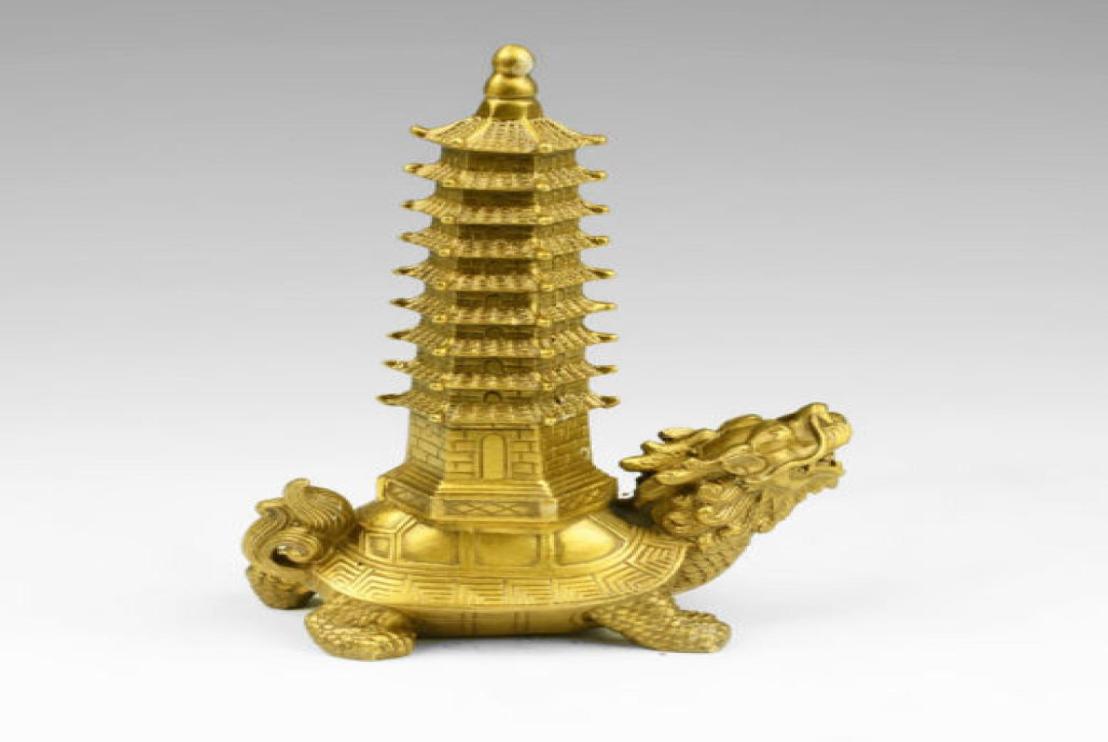 Pure copper dragon turtle nine layers wenchang tower fortune small place2605555