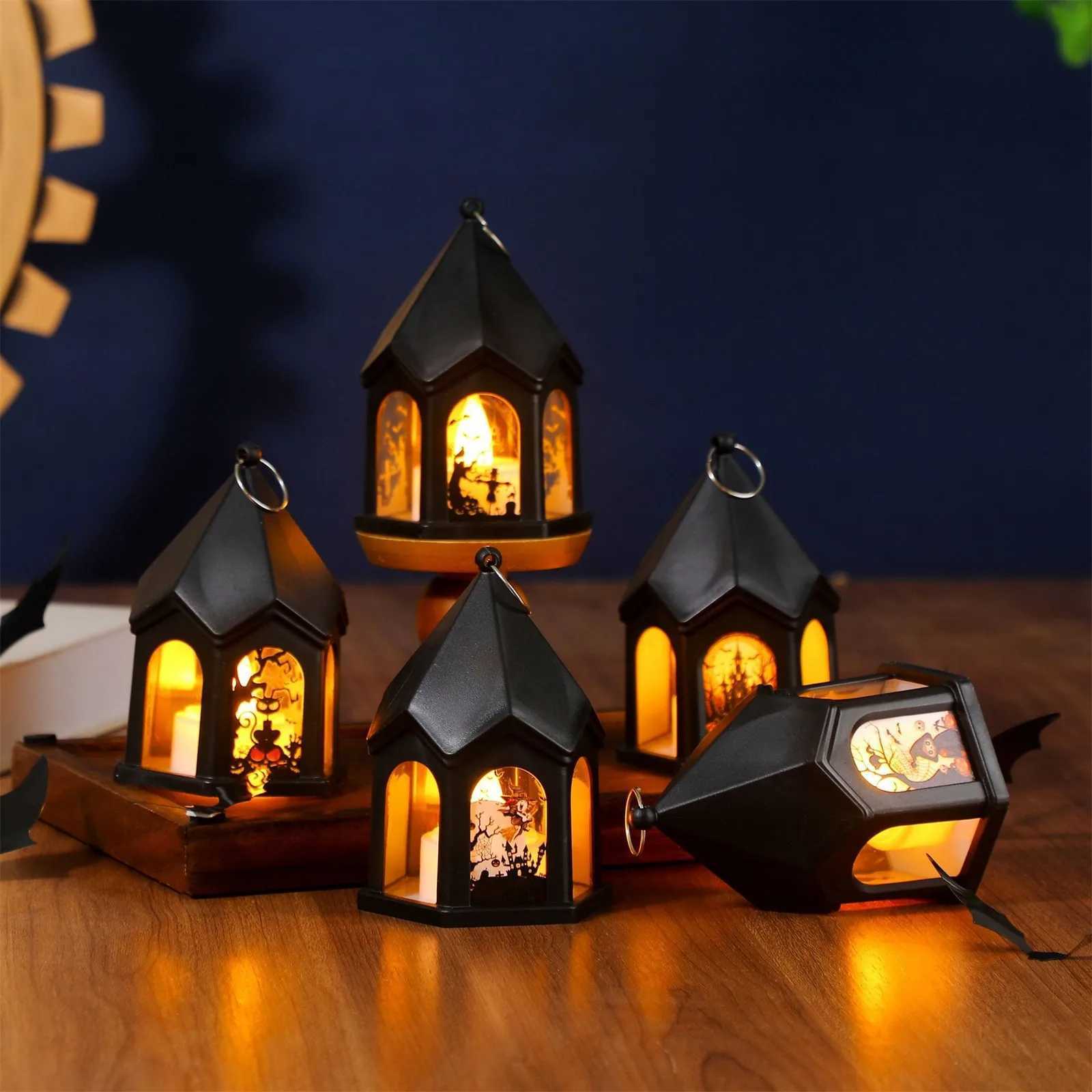 Halloween Castle Style Pumpkin Lantern ChildrenS HandHeld Halloween Lantern Ornaments Halloween Decoration Pendant Props C250919