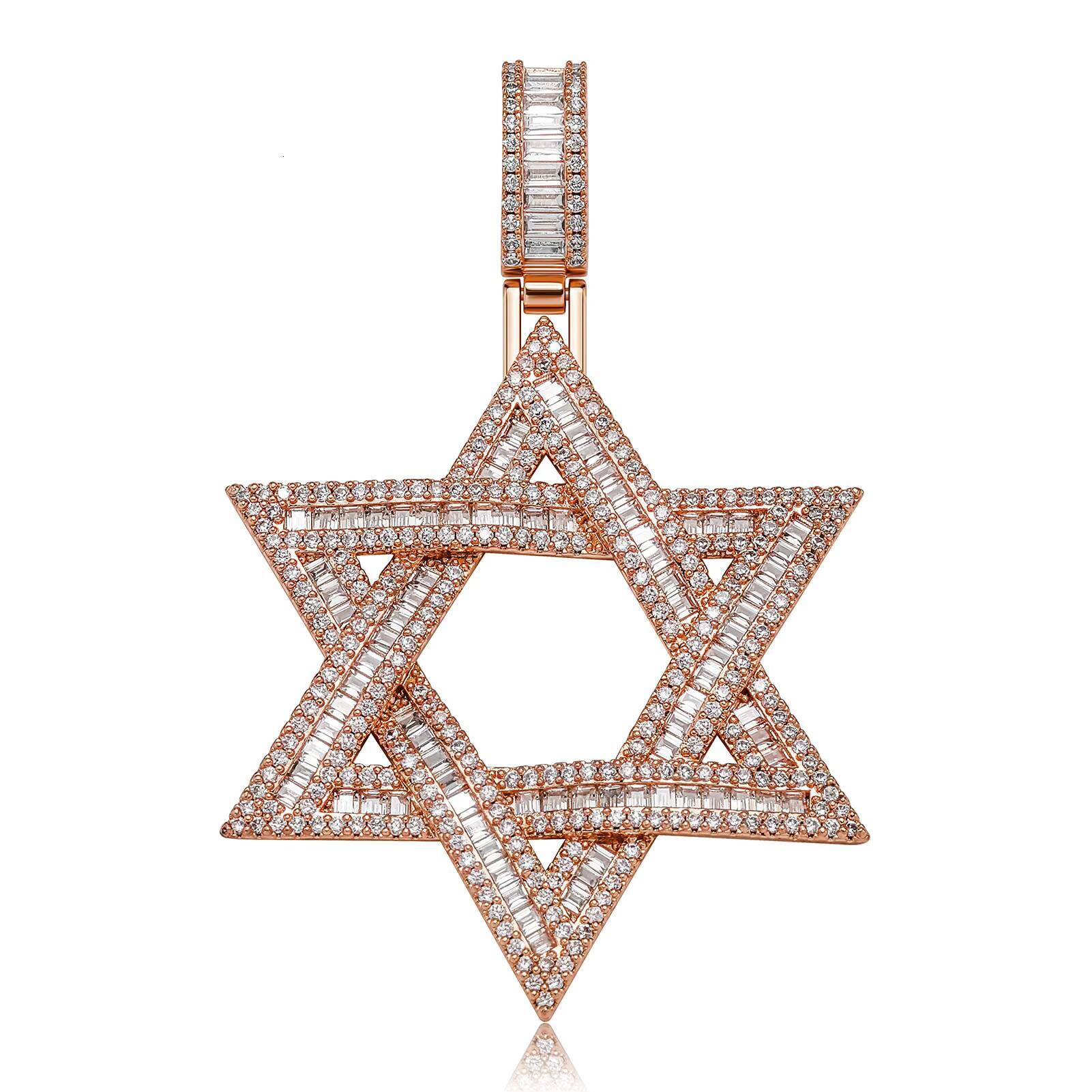 Designer necklace Unisex Versatile Gold Plated Square Hexagram Star of David Pendant Hot Sale Link Chain Necklace in Fashion