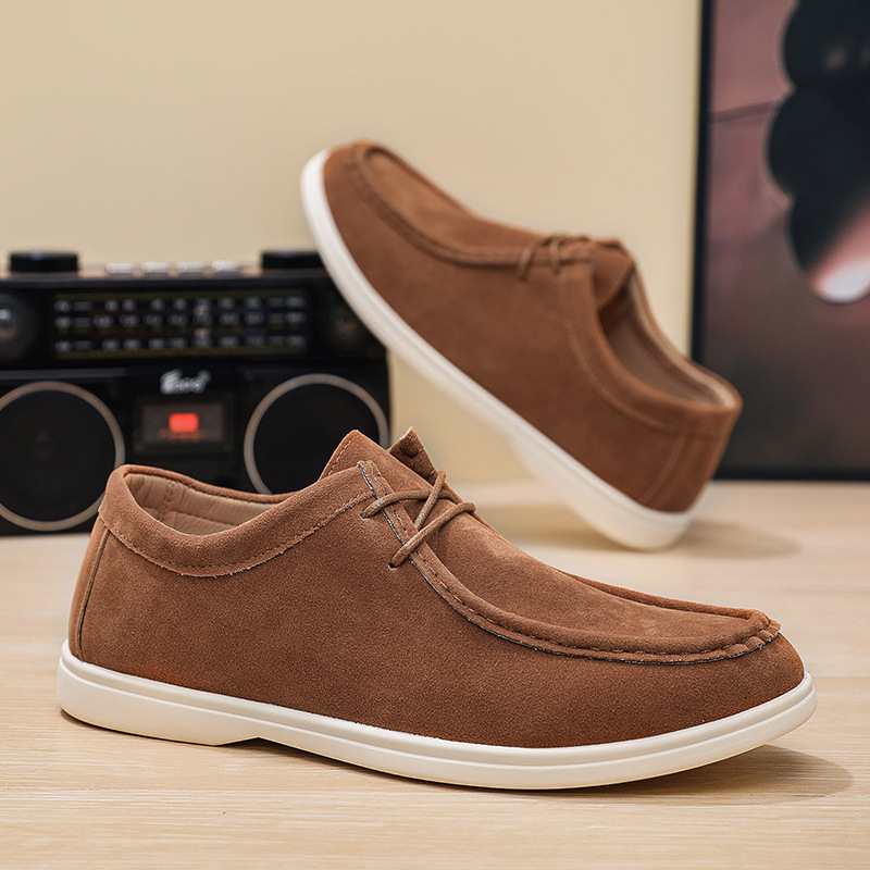 Best-selling men's casual low-cut shoes, one-step lazy shoes, fashionable flat lace-up, large size, versatile and classic free shipping
