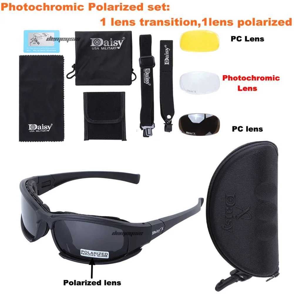 Daisy Photochromic Polarized Glasses Transition Sunglasses Goggs 4 ns Kit War Game Tactical Hiking Glasses Y250919