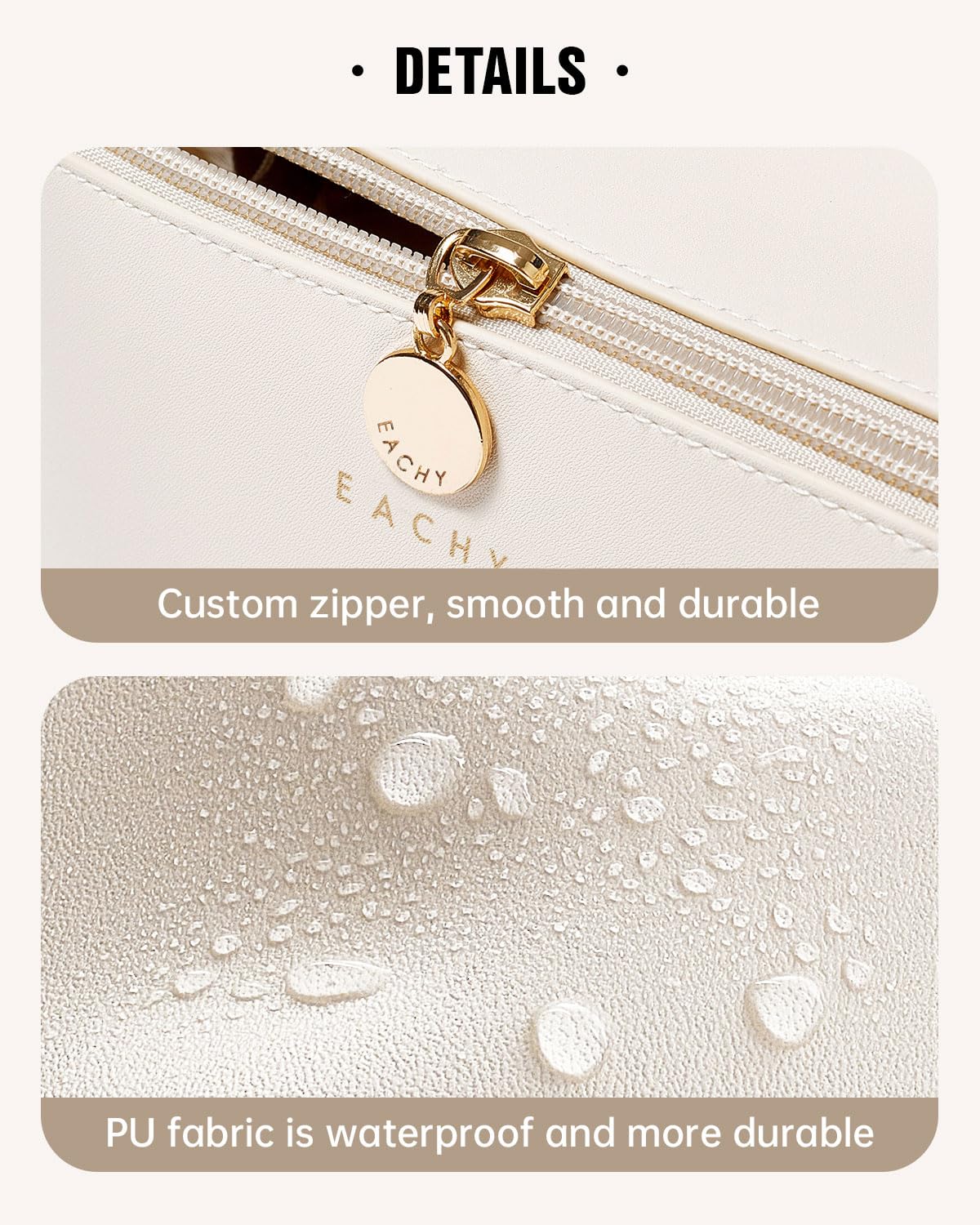 Spacious Waterproof Cosmetic Bag Flat Lay Design Cute Printed Women Travel Makeup Toiletry Bag