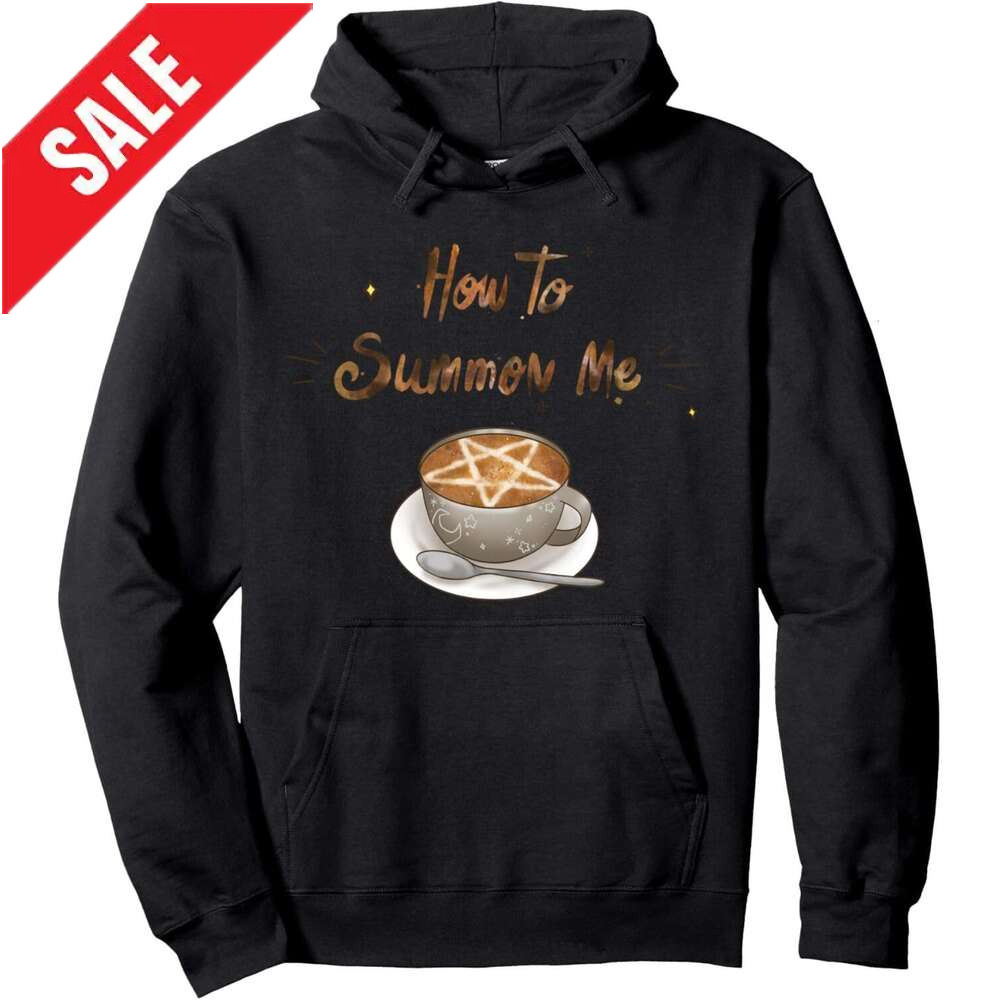 Hoodie for Mens Womens How To Summon Me Pentagram Coffee Cup Cute Funny Halloween Pullover Hoodie Graphic Hoodies Sweatshirt Pullover Long Sleeve 2025