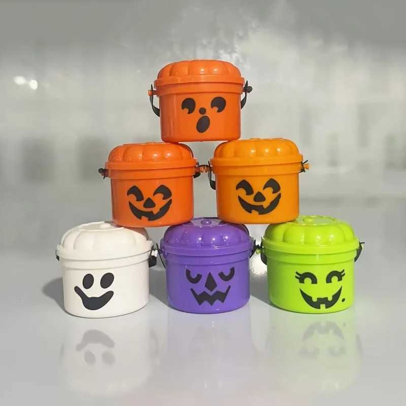 Mini Halloween Nostalgia Bucket Pumpkin Lantern Bucket Candy Jar Trick Or Treat Basket Halloween Small Candy Bucket C250919