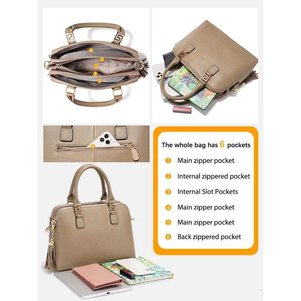 Designer Bag Luxury Bag Zency 2025 Winter Women 100% Genuine Leather Shoulder Ladies Crossbody Elegant Tassel Top Handle Bag For Commuters Purse