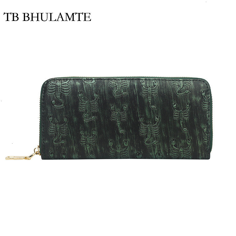 TB BHULAMTE Free Shipping Women's Wallet European And American Fashion Luxury Retro Handbag Scorpion Long Clutch Bag Designer Large Capacity Mone