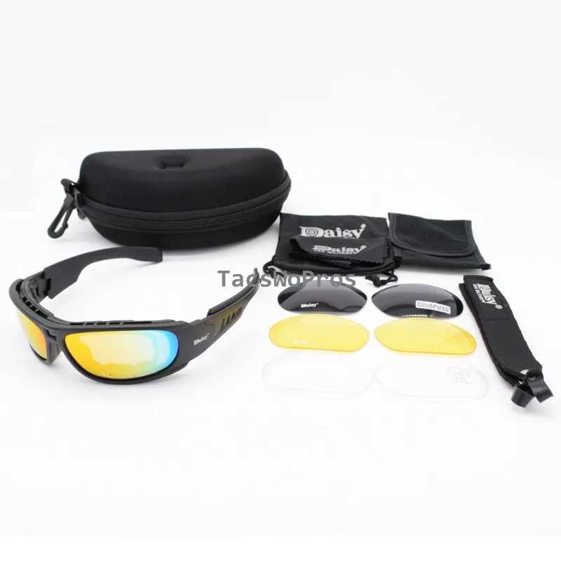 Polarized Glasses CS Paintball Tactical Combat Protection Glasses Motorcyc Hunting Shooting Airsoft Goggs with 4 ns Kit Y250919