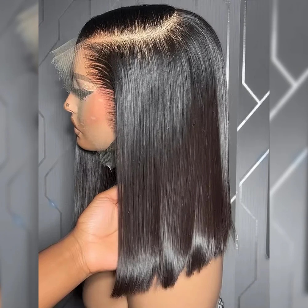 100% Human Hair Glueless Straight Human Hair Wig 13x6 Transparent Lace Frontal Wig 16inch 13x4 360 Full Lace Wig Short Bob Wigs of Wowen