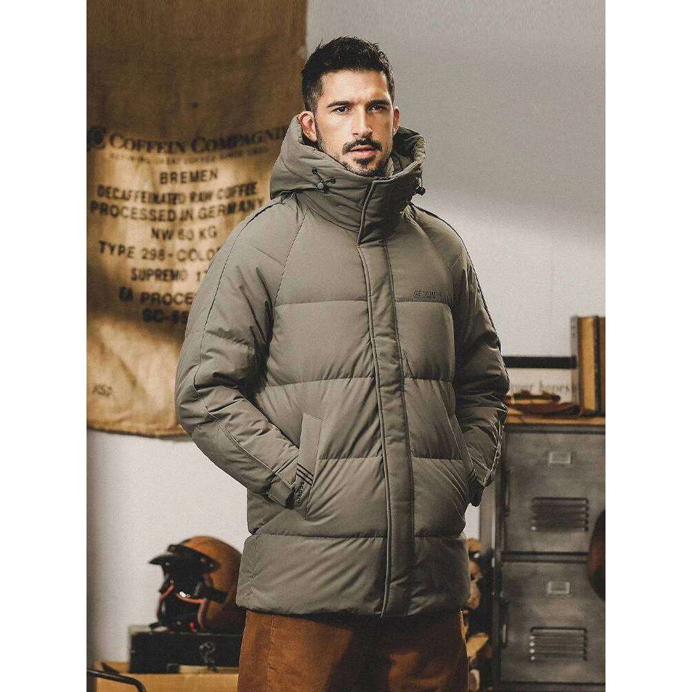 2024 New Men's Winter Fashion Solid Color Jackets Men Thicken Warm Hooded Coats Male Loose White Duck Down Overcoats F652