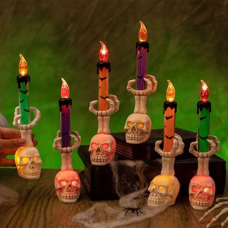 Halloween Skull Lamp Creative Decor for Spooky Party Unique Skull Candle Lantern Halloween Decoration Spooky Lighting C250919