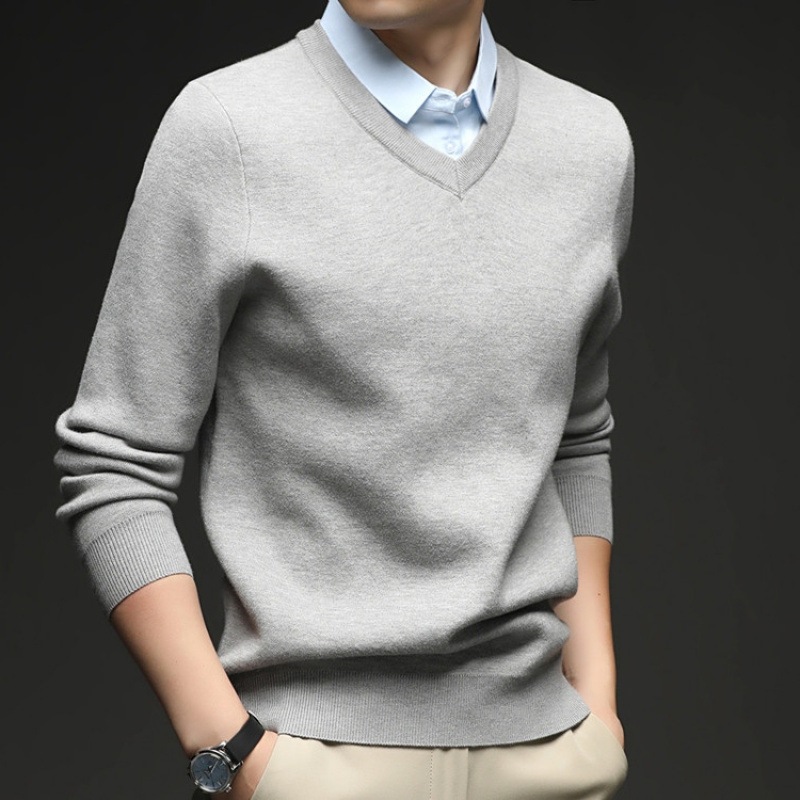 Korean Style Men's Thermal Top, Fake Collar Fleece Lined Pullover, 600g Warm Winter Base Layer No Need Layering