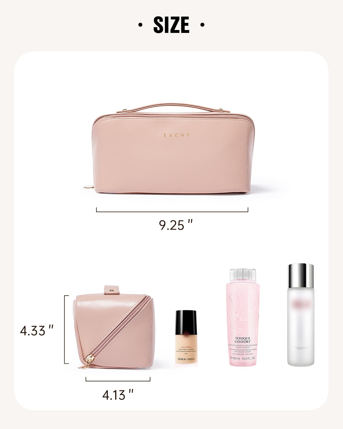 Waterproof Flat Lay Cosmetic Bag Extra Capacity Travel Toiletry Bag Printed Women Portable Makeup Pouch