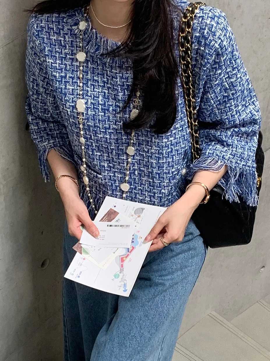 French Sle Fringed Tweed Womens ort Coat Sweet Youthful Autumn New Knitted Cardigan Small Fraance Sle Outerwear Z250918