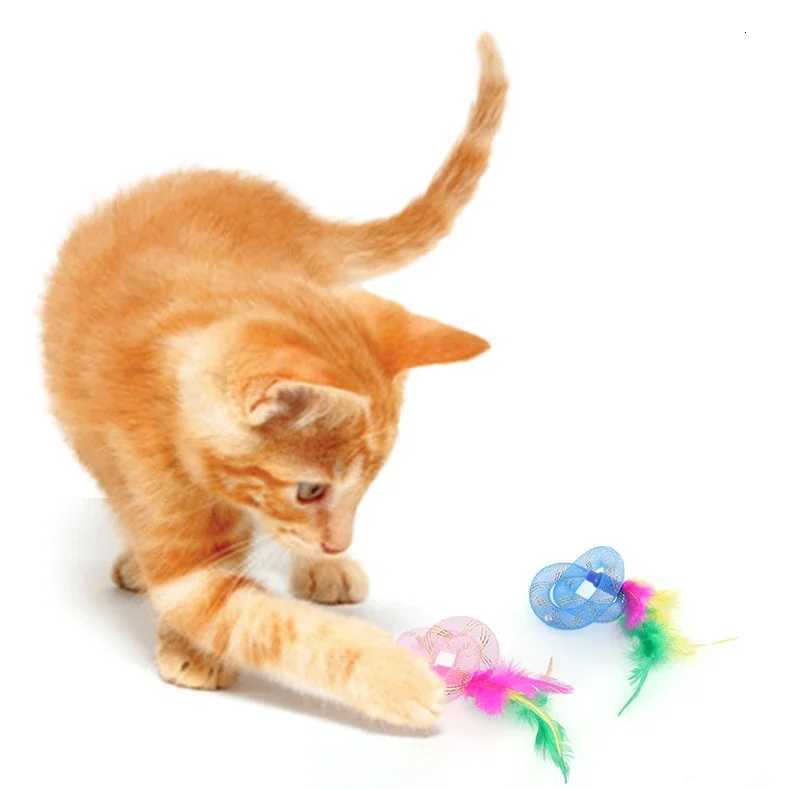 Pet Cat Toy String Tubing with Feather Spring Elastic Toy Pet Supplies Cat Toys Interactive Feather Toys X250918