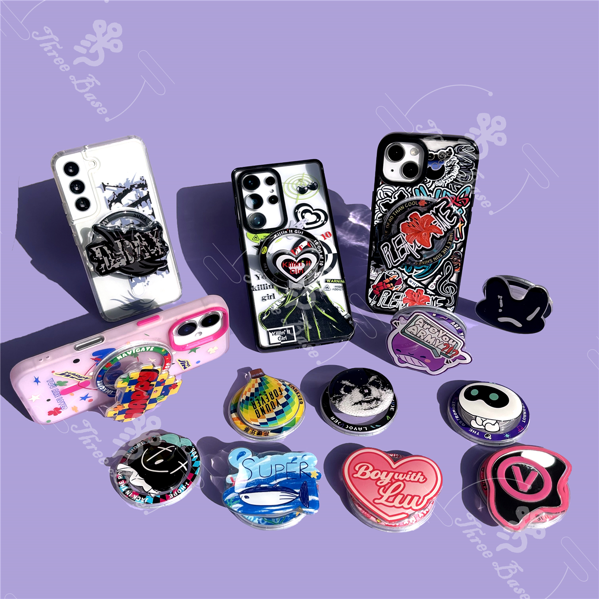 Magnetic Folding Phone Holder V Layover Friend TAN Echo INDIGO D-DAY HOPE JIN HAPPY RM RPWP For Magsafe Wireless Charger Case For iPhone Samsung