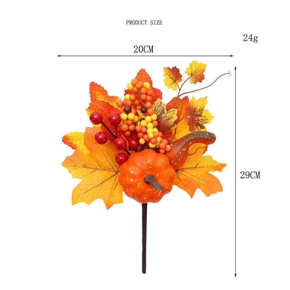 Artificial Maple Leaf Pumpkin Berry Branches Harvest Autumn Decoration Ornament Halloween Decor for Home Thanksgiving DIY Crafts C250919
