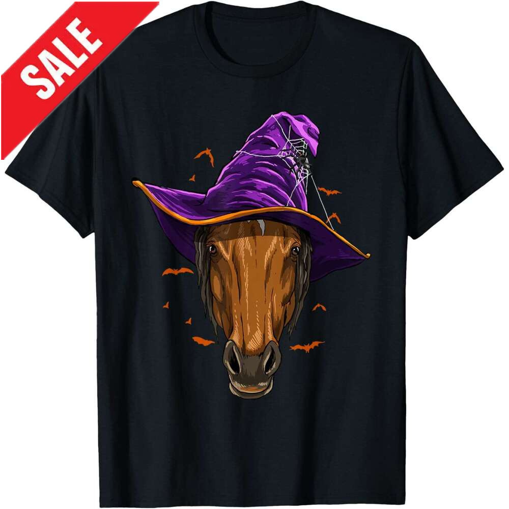 T shirt for Mens Witch Halloween Horse Shirt Equestrian Horse Lover Cowboy T-Shirt Shirts Tshirt Graphic Tee Casual Tops Clothes Short sleeve 2025