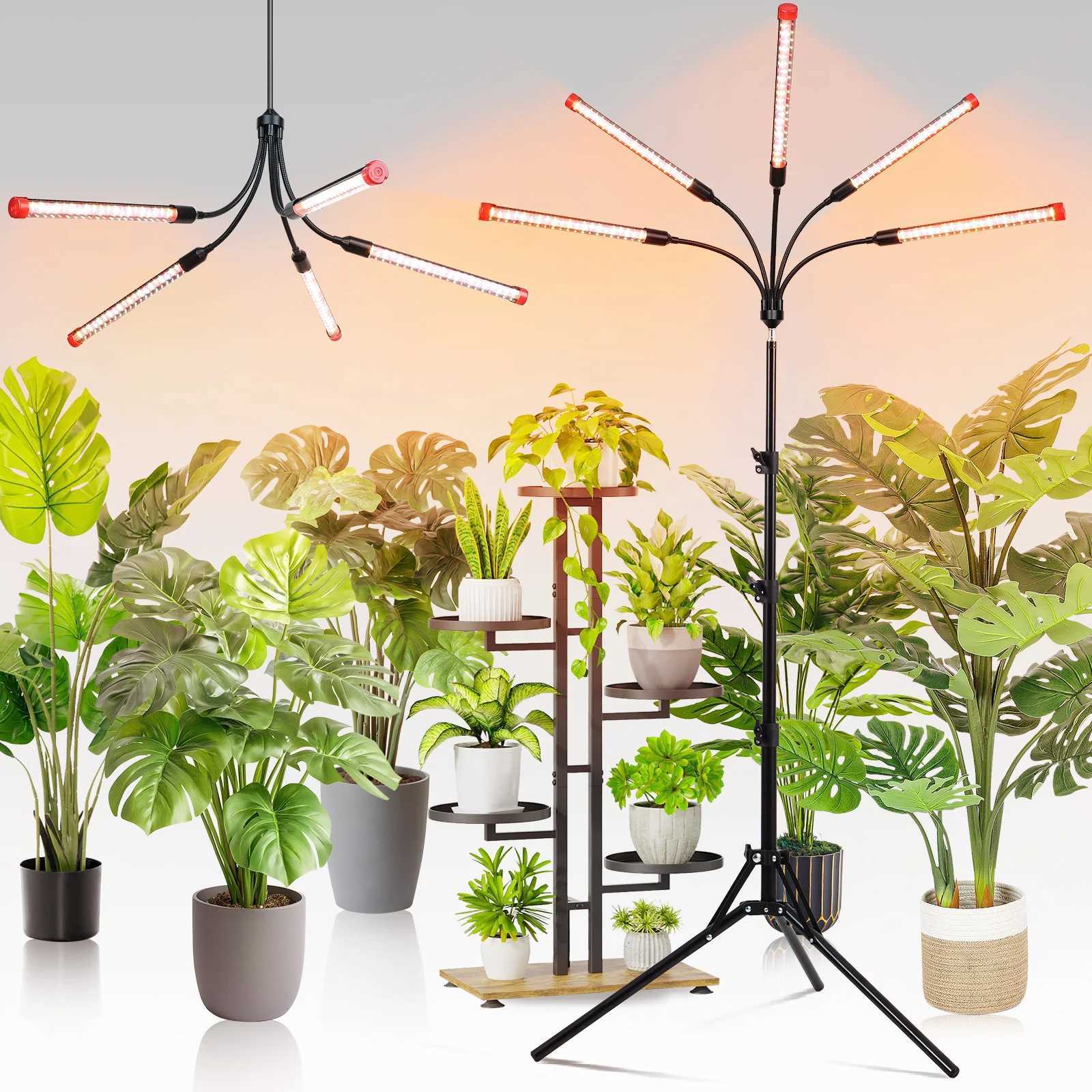 FECiDA Gamechanger 45W NOT 15W Enough Bright 5Head Stand Grow Lights for Indoor Plants 2025 Standing LED Plant Grow Light C250919