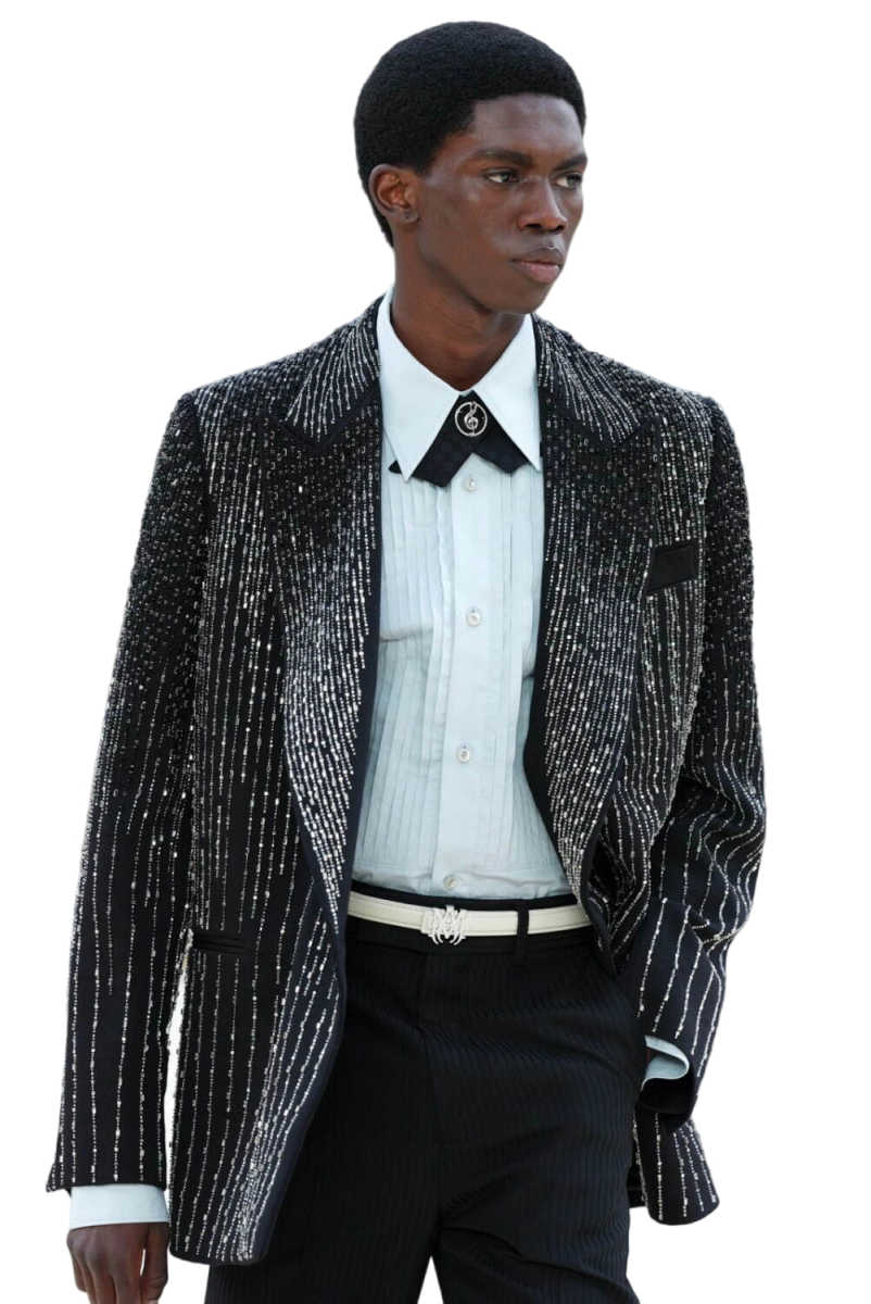 Sparkly Sequins Men Suits 2 Pieces Set Single Breasted Formal Business Banquet Wedding Groom Tuxedos Customized