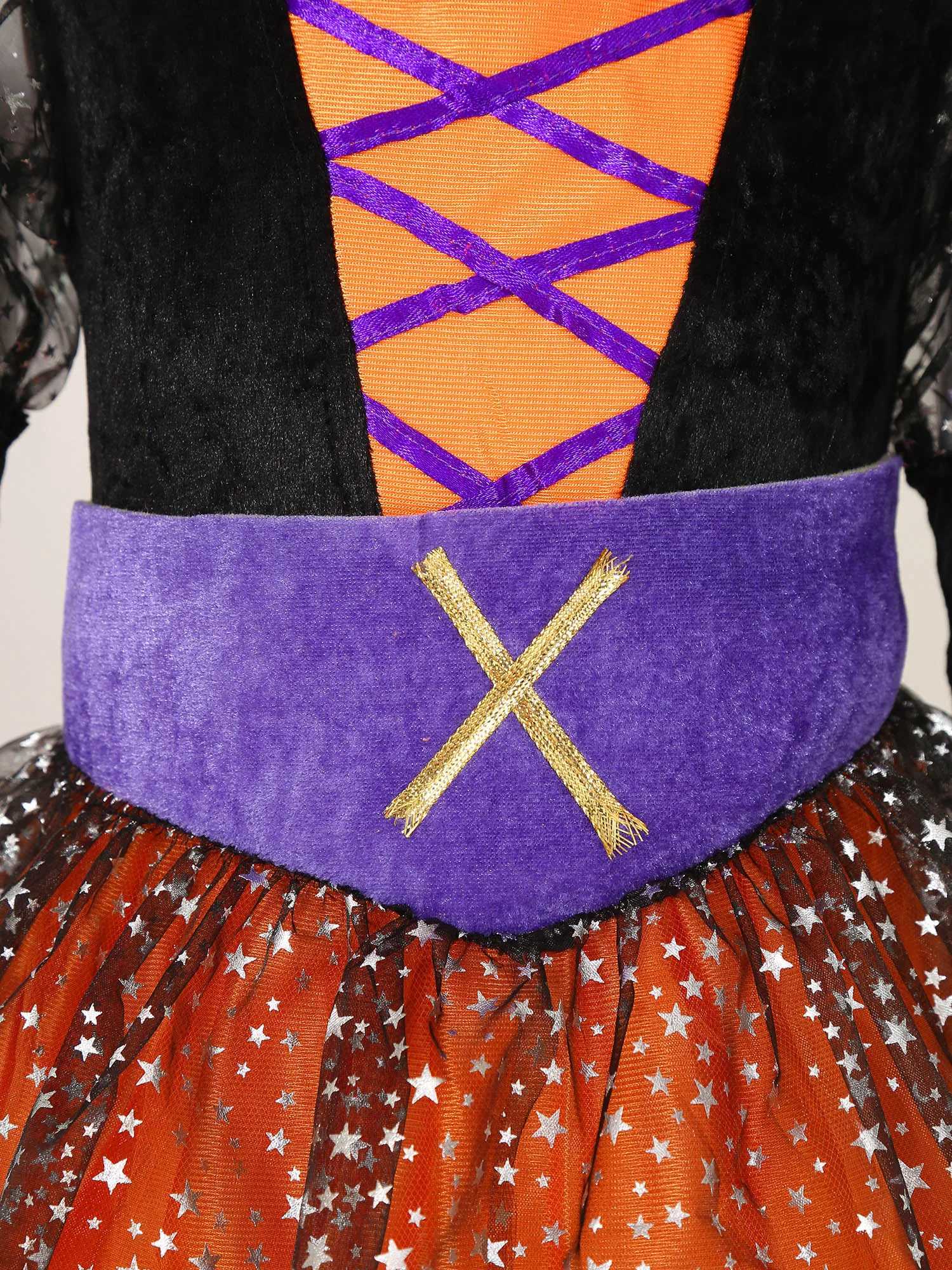 CloseoutHalloween Witch Costumes Sparkly Vampire Princess Dresses Kids Carnival Party Cosplay Dress Up Clothes Witch Hat L250918