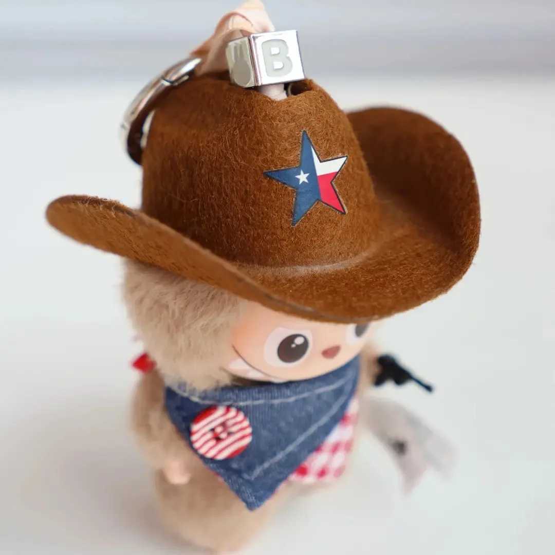Ropa Labubu Cowboy Set Hat Bib For 105cm Labubu 40 The Monsters Pin for Love Series Doll Clothes Outfit Accessories C250919
