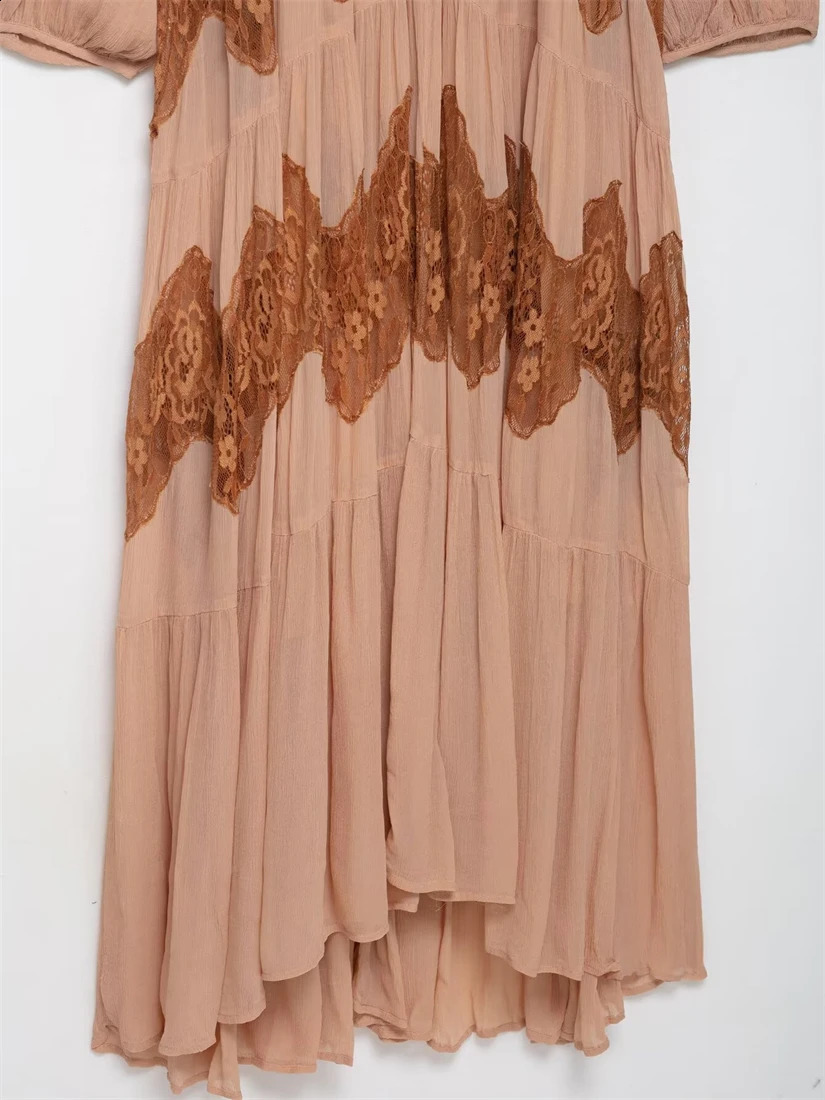 Ladies Dresses Womens Fashion Bow Patchwork Lace Dresses 250919