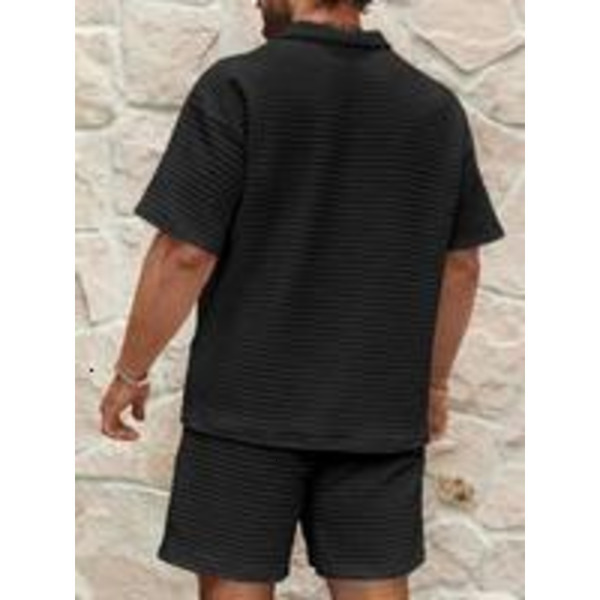 Solid Color Short Sleeve Tee & Loose Casual Fashion Cozy Breathable Two-piece Outfits Summer, Clothes for Daily Wear, Clothing, Shortsleeve Menswear, 