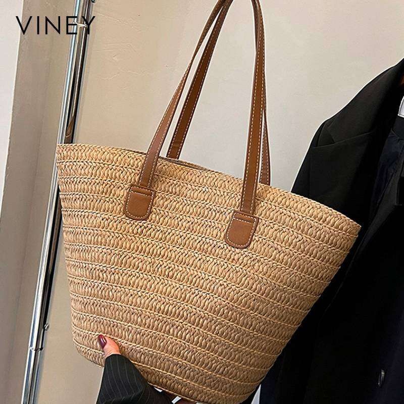 VINEY Women 2025 New Tote Straw Women's Summer Large Capacity Shoulder Woven Bag