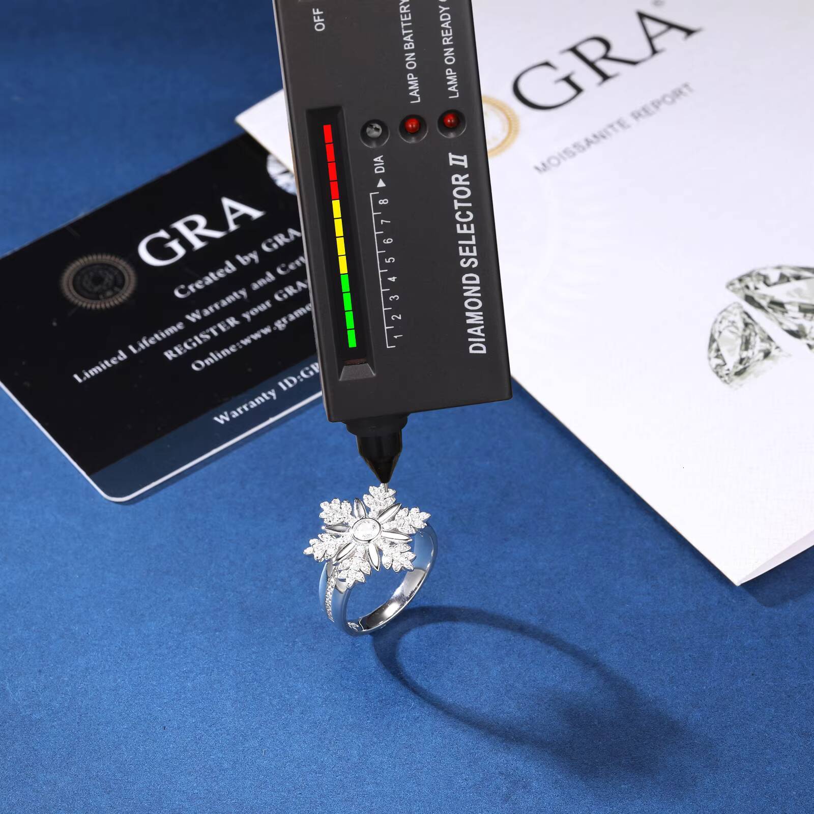 Trendy Christmas Jewelry Gift High Quality White Gold 925 Sterling Silver VVS Moissanite Diamond Snowflake Ring for Women