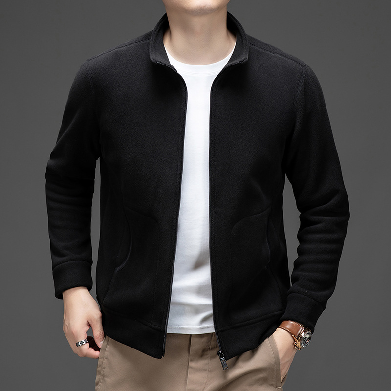 Winter New Arrival Men's Wool Knit Sweater Casual Long-Sleeve Crew Neck Pure Wool Sweater Thickened Warm Base Layer Top for Men double sided flee