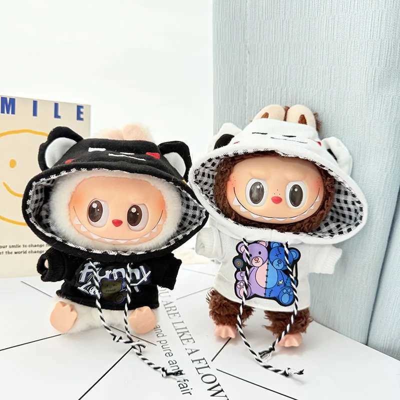 For 17cm Labubu I II Idol Dolls Cute Mini Plush DollS Clothes Korea Kpop Exo Idol Dolls DIY Accessories Gifts Bear Hoodie Set C250919