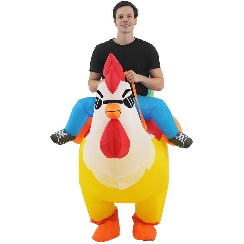 Adult Rooster Inflatable Costume Funny Elk Animals Inflatable Suit Halloween Carnival Half Body Blow Up Suit for Cosplay L250918