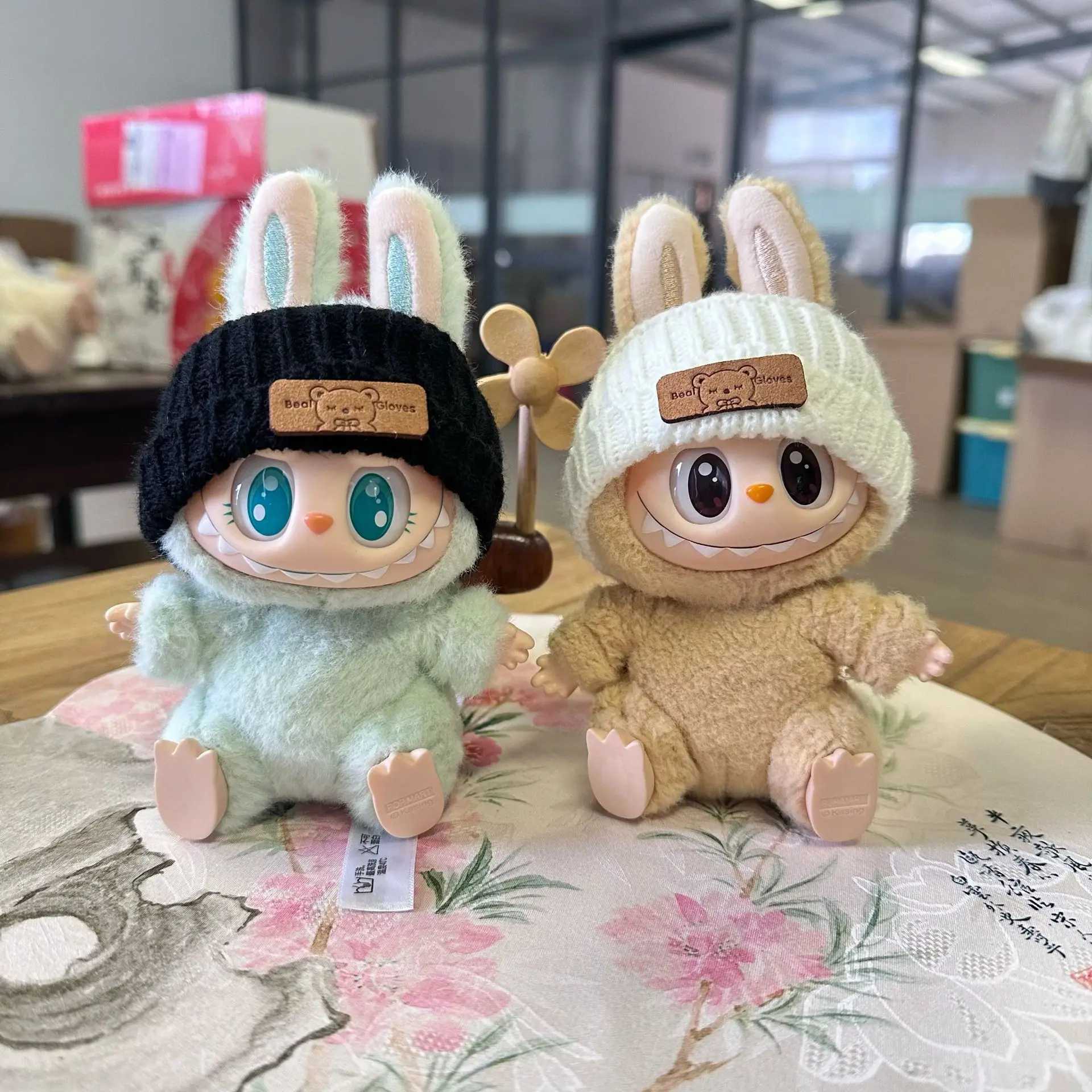 17cm Plush Dolls Clothes The Monster Labubu Outfit Accessories Clothing DIY Kids Gift Little Bear Scarf Hat Winter Wear C250919