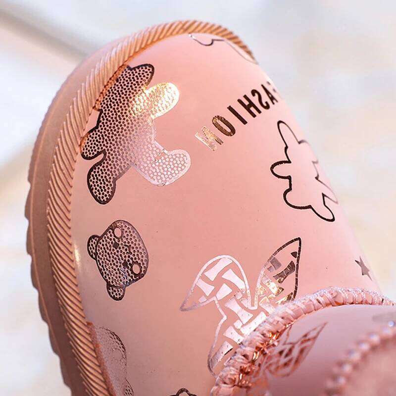 2025 New Kids Fashion Print Snow Boys Girls Warm Plus Cashmere Lined Non-slip Outdoor Shoes Children's Casual Boots
