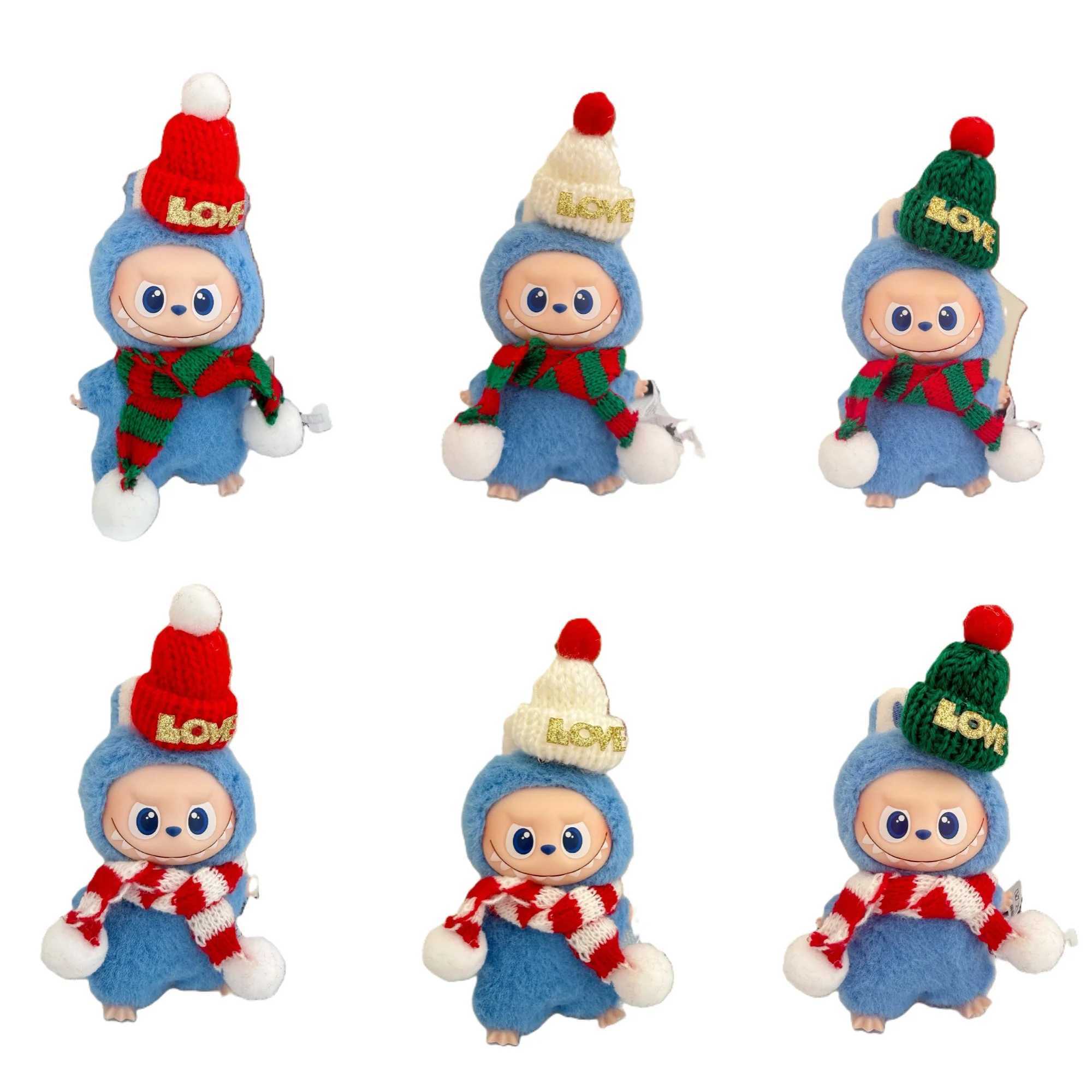 Labubu Christmas Clothing Red Hat Scarf Set For Labubu V4 The Monsters Pin for Love Series Doll Clothes Outfit Accessories C250919